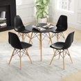 thumbnail image 2 of Costway Dining Table Set Modern 5 PCS For 4 Round Dining Room Table Set with Solid Wood Leg Black, 2 of 10