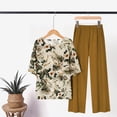 thumbnail image 2 of MEICHEN Pajamas for Women Set Women Short Sleeved Summer Cardigan Loose Comfortable Medium Elderly Shirt Trousers Two Piece Suit Women's Essentials Fashion Sleepwear, 2 of 7