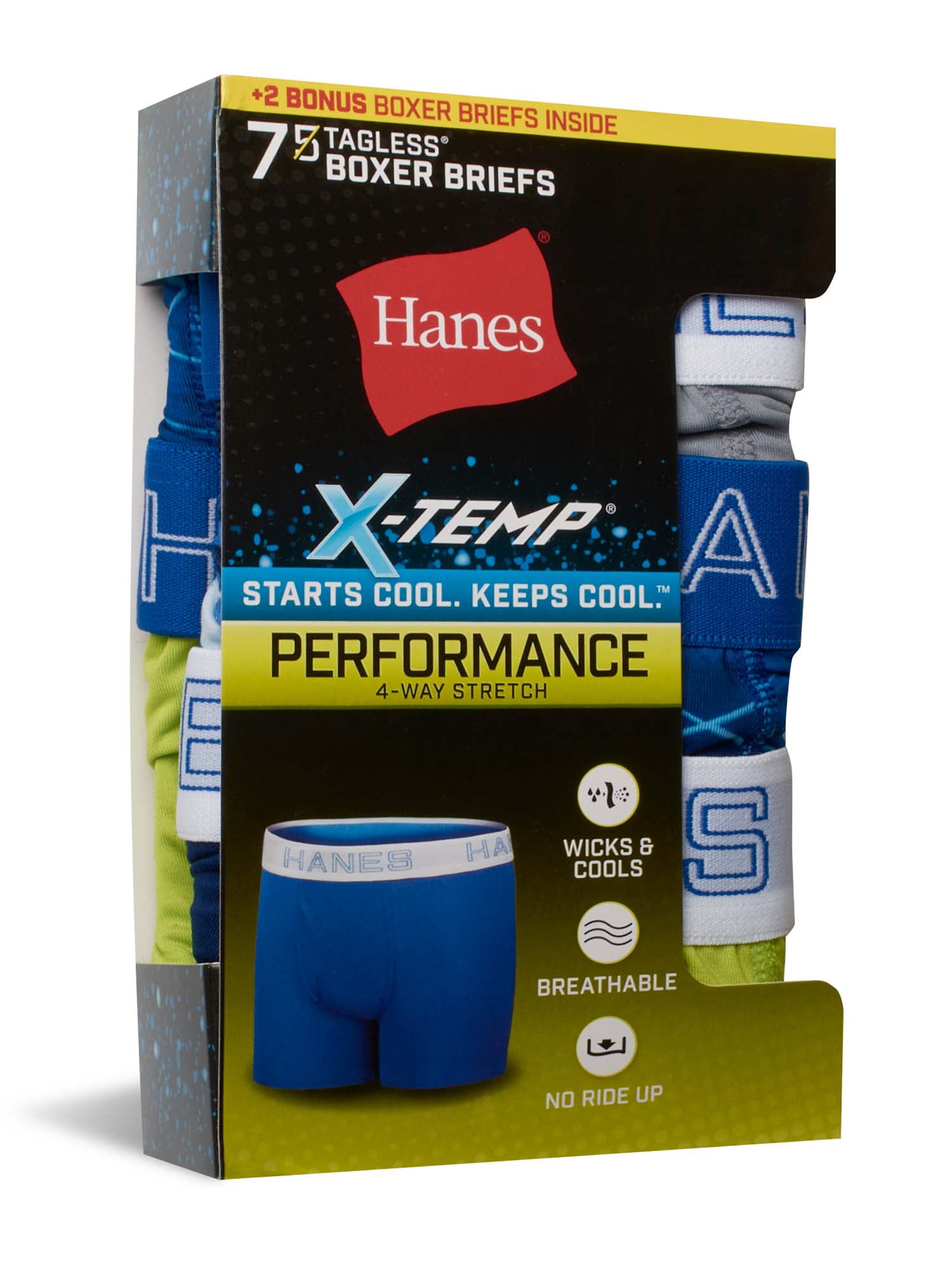 Hanes Boys' Underwear, X-Temp Stretch Boxer Briefs 5+2 Bonus Pack, Sizes S-XL