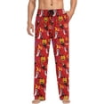thumbnail image 4 of Top-kevin Halloween Pattern Red Pajama Pants for Men Men's Pajama Pants Mens Pajama Bottoms with Drawstring, 4 of 7