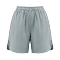 thumbnail image 7 of Wensltd Women Shorts Solid Wide Elastic Waistband Front Side Pockets Daily Casual Shorts Lightweight, 7 of 7