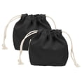 thumbnail image 1 of Uxcell 2 Pcs Bolsa de Maquillaje con Cordón, Bolsa Cosmética de Lona de 4.7" para Mujeres, Organizador de Artículos de Tocador para Viajes, Accesorios de Tocador, Negro, 1 of 7