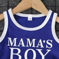thumbnail image 4 of Newborn Outfit Sleeveless Letter Print Top + Stylish Shorts 2 Piece Casual Sportswear Set Ensemble Bebe Garçon Blue 3 Months-6 Months, 4 of 7