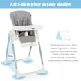 thumbnail image 5 of INFANS High Chair for Babies & Toddlers, Foldable Highchair with Multiple Adjustable Backrest Footrest Seat Height, Removable Tray, Detachable PU Leather Cushion, Built-in Rear Wheels (Light Grey), 5 of 6