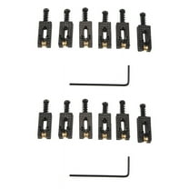 12 Roller Bridge Tremolo Saddles with Wrench for Electric Guitar Black