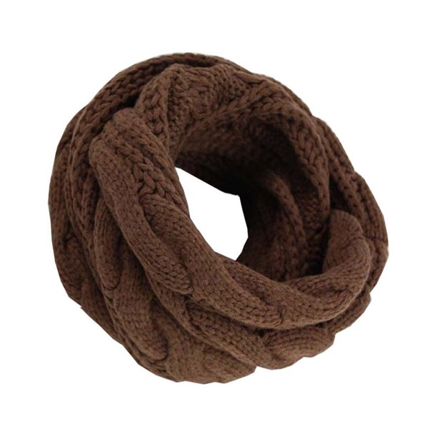 Sonducket Calentador de cuello de fibra acrílica no tóxico, bufanda hecha punto segura y agradable para la piel, calentador de cuello de punto Accesorios de disfraces café