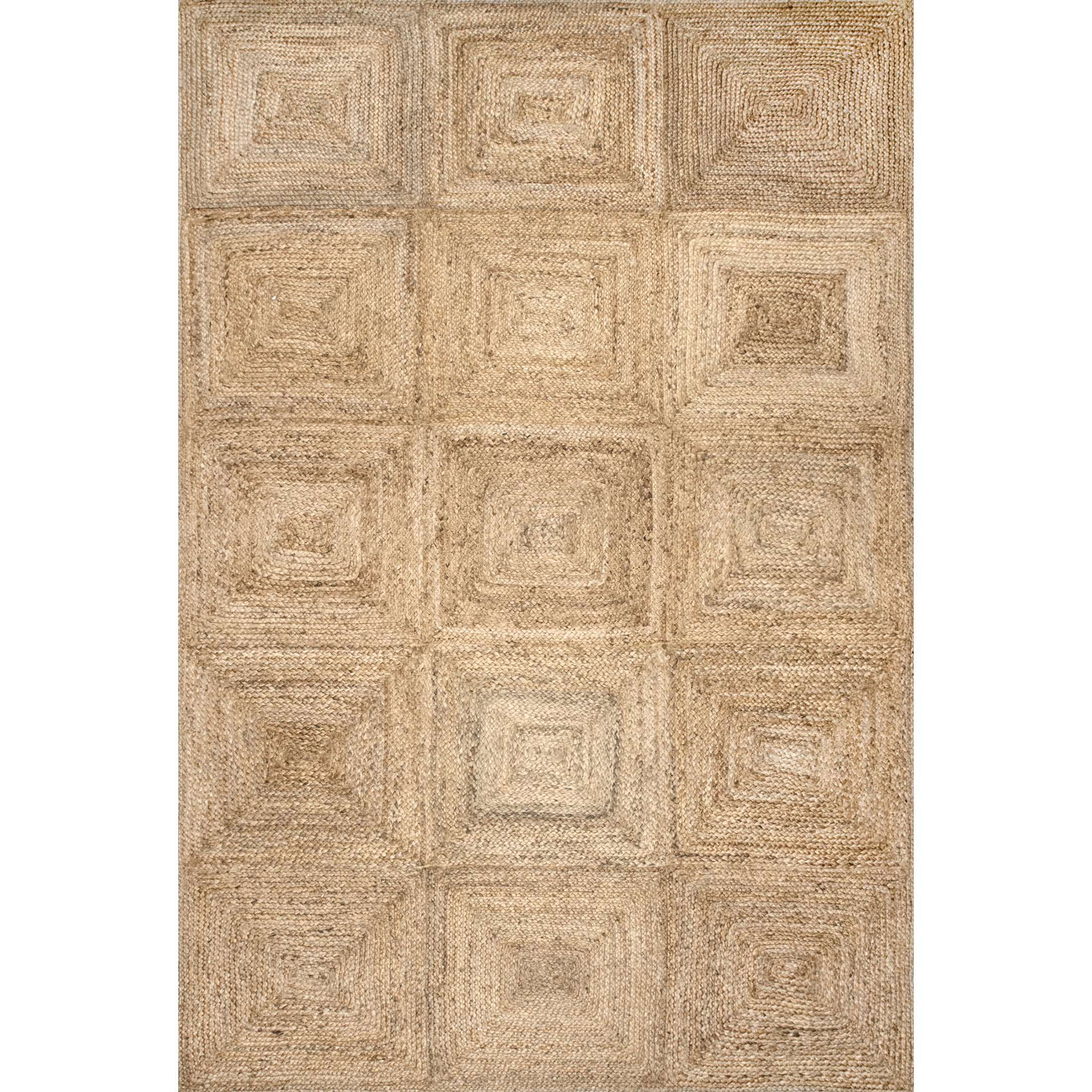 Rugs USA Juniper Tiled Jute Area Rug, 3' x 5', Christie Natural