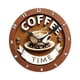 thumbnail image 3 of Reloj de pared moderno con motivo de café, reloj decorativo de madera para salón, silencioso. 30 centímetros, 3 of 7