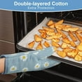 thumbnail image 5 of GoXteam Oven Mitts, 10.24" X 5.12" Cotton Oven Mitt Pot Holders, Non-Slip Heat Resistant Oven Mits Kitchen Gloves For Cooking Baking Grilling (Blue), 5 of 8