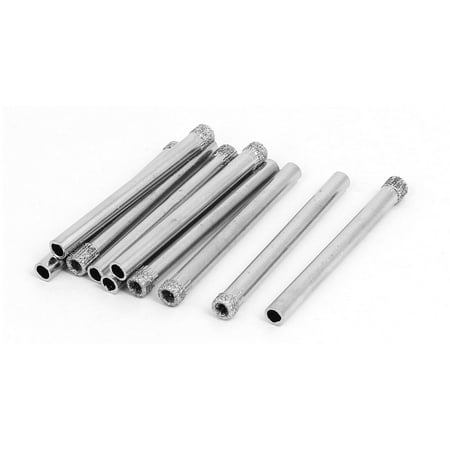 - 5mm Cutting Diameter Diamond Coated Round Shank Glass Hole Saw Drill Bit 10pcs