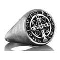 thumbnail image 2 of St Benedict Signet Pinky Ring for Men in Sterling Silver, Extraordinary Cross Ring in Christianity, Antique Faith Ring in Silver, Men Gifts, 2 of 5