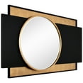 thumbnail image 5 of "Modern Elegance Gold and Black Wall Mirror", 37"x65", Beveled Center Round Mirror Featuring a Black and Gold Foiled Iron Frame, 5 of 13