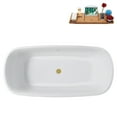 thumbnail image 6 of 59" Streamline G-94-354-BGL Soaking Glossy White Freestanding Tub and Tray With Internal Drain in Brushed Gold, 6 of 11
