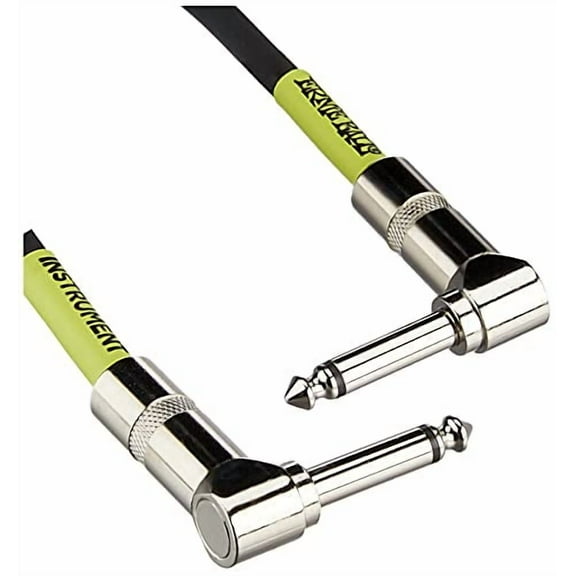 Ernie Ball Guitar Instrument Cable Patch Right/Right Black 1 ft