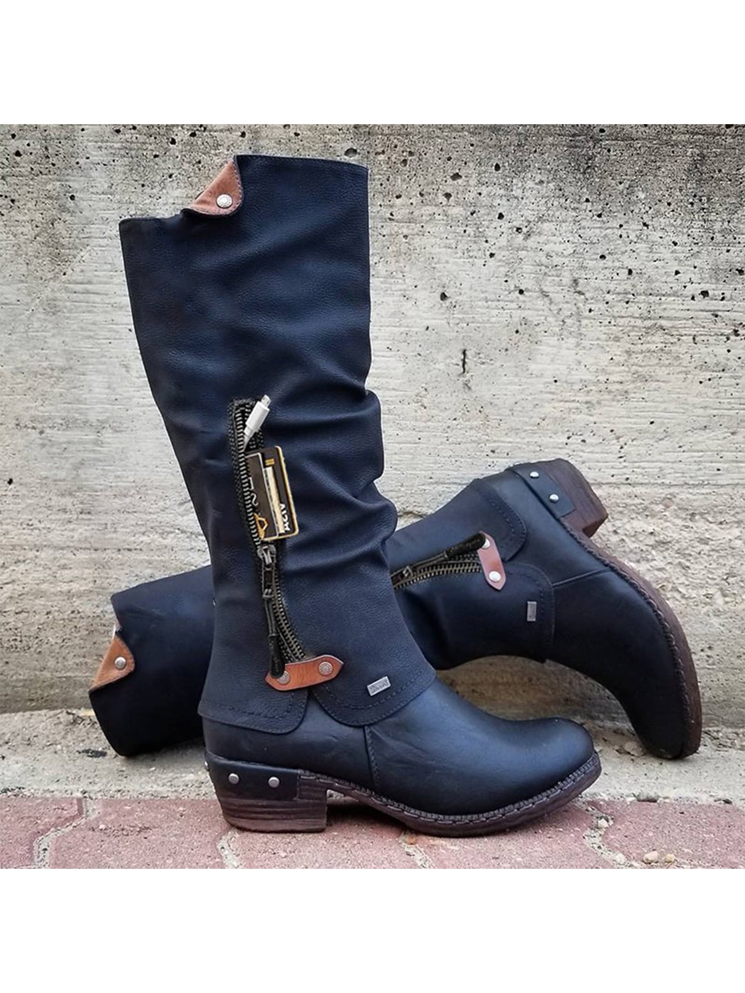 Details about Fall Winter Women Pointed Shoes Synthetic Patent leather High Heel Mid Calf Boot Details about Fall Winter Women Pointed Shoes Synthetic Patent leather High Heel Mid Calf Boot