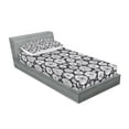 thumbnail image 2 of Ambesonne Nature Fitted Sheet & Pillow Sham Set, Sketchy Floral Dandelion, Twinxl, Black and White, 2 of 2