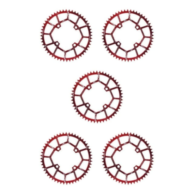 Ruiboury 1/2/3/5 Anneaux de Chaîne Ronds Pièces Vélo 104BCD Roue Dentée Rouge 52T 5 Pcs