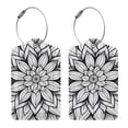 thumbnail image 3 of Pofeuu Mandala Floral Line Art Print Luggage Tags, Privacy Cover ID Label with Stainless Steel Loop and Address Card for Travel Bag Suitcase-4 PCS, 3 of 5