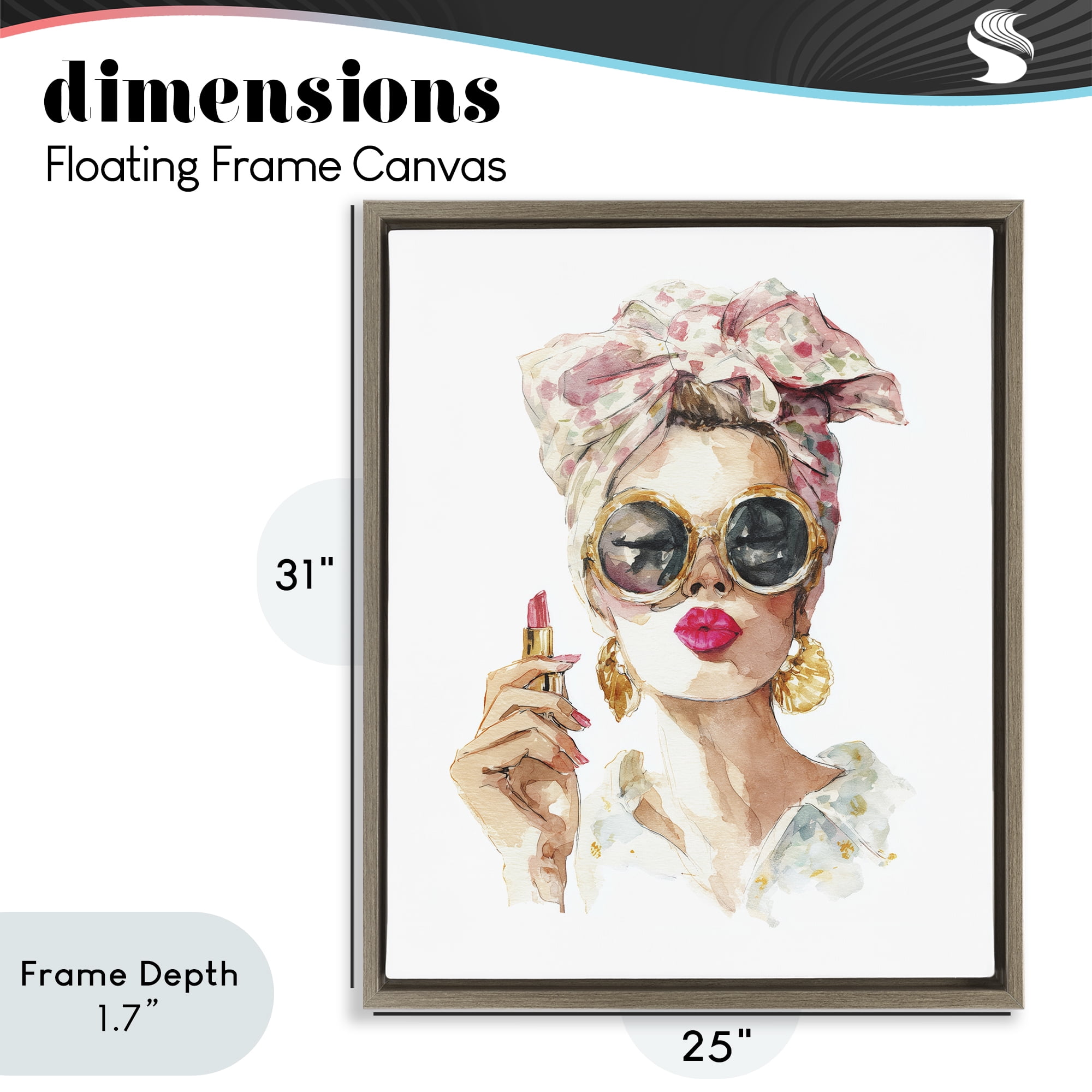 Stupell Industries Feminine Lipstick Spell Brown Framed Floater Canvas Wall Art, design by Svetlana Aleynikova