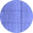 thumbnail image 1 of Ahgly Company Machine Washable Indoor Round Oriental Blue Industrial Area Rugs, 8' Round, 1 of 4