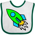 thumbnail image 3 of Inktastic Cute Green Rocket Boys or Girls Baby Bib, 3 of 4