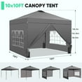 thumbnail image 4 of Outdoor Basic 12'x12’ Pop up Canopy Tent with One Push Setup & Sidewalls, Instant Shade Gazebos for Patio Deck Garden and Beach,Gray, 4 of 9