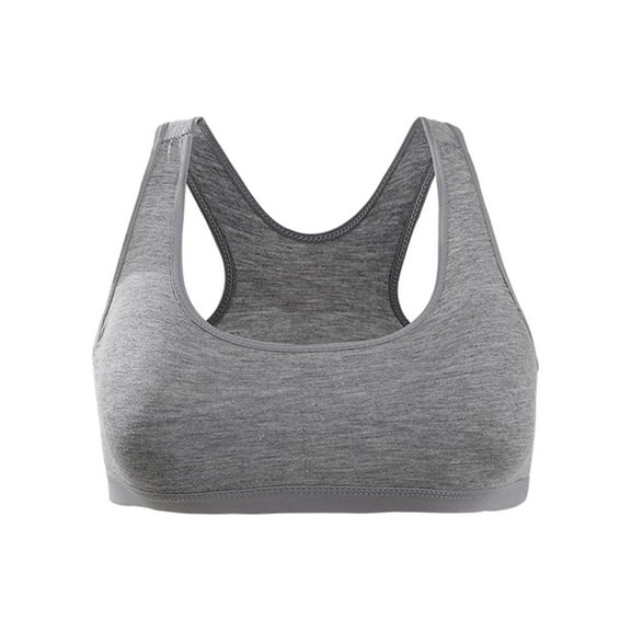 INSPIRE CHIC Women's Pullover Wire Free Racerback Removable Pads Bra Gray
