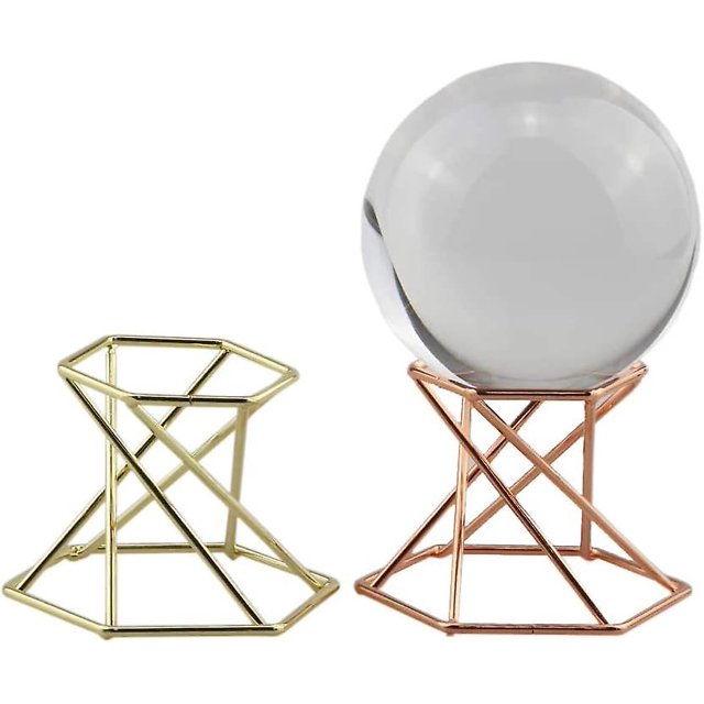 Soporte de exhibición de metal de 2 piezas para bola de lente de cristal Base de lente de fotografía de adivinación para soporte de globo de esfera mágica de 50/60/70/80 mm (bola no incluida)