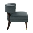 thumbnail image 3 of CoSoTower Elegant Style Accent Chair Dark Gray Velvet Upholstery Barrel-Back Solid Wood Luxury Living Room Furniture 1PC, 3 of 6