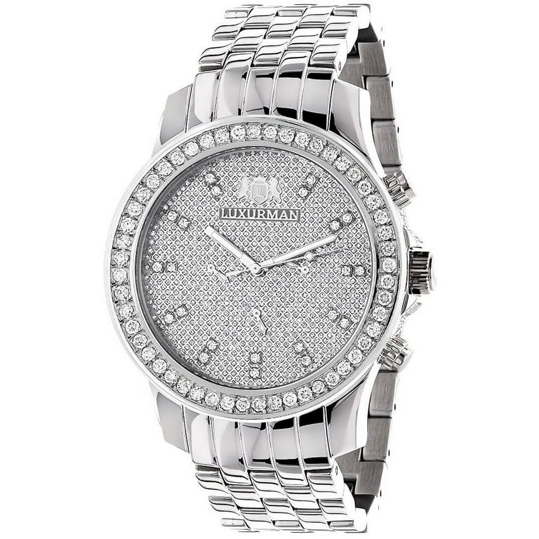 White band watch with diamonds discount