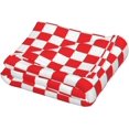 thumbnail image 2 of Blanket with Checkerboard Grid, Red Throw Blanket, Funny Mothers Fahers Day Birthday Gifts, Soft Warm Lightweight Micro Checker Flannel Blankets for Chair Car Camping 60X50Inch, 2 of 6