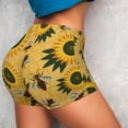thumbnail image 4 of Haiem Bees and Sunflowers No Front Seam Biker Shorts for Women Yoga Workout Gym Bike Shorts with Tummy Control Moisture-Wicking-XX-Large, 4 of 9