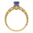 thumbnail image 4 of 1.06 ct Round Cut Simulated Tanzanite Solitaire 14K Yellow/White Gold Womens Engagement Ring, 4 of 5