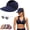 B, variant on Women's UPF 50+ UV Protection Sun Visor Hat, Wide Brim Lightweight Foldable Quick Dry Sports Ponytail Cap for Golf Hiking