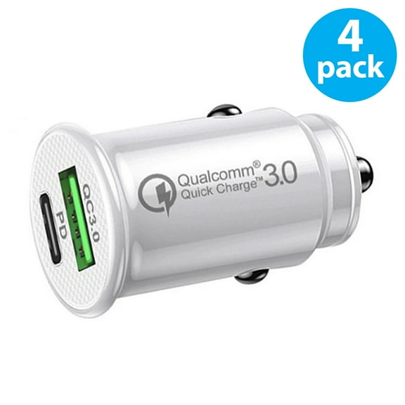 4-Pack USB C Car Charger Fast Charging [PD 30W & QC 18W], Type C Car Lighter USB Charger, USB-C Car Charger Adapter Compatible with iPhone 14 13 12 11 Pro Max Mini, iPad, Galaxy S23 S22 S21