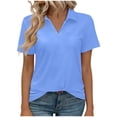 thumbnail image 2 of Shihyeh Women's V-Neck Polo Shirts UPF 50+ Short Sleeve Sun Protection Quick Dry Golf Polos Collared Shirt, 2 of 8