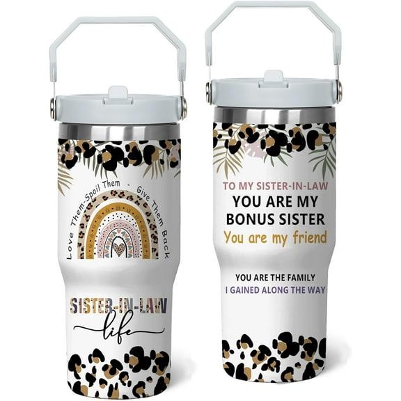 30 Oz SisterinLaw Tumbler with Handle & Straw Insulated Coffee Mug, Future SisterinLaw Wedding Gift, Stainless Steel Cup, Perfect Birthday Gifts for SisterinLaw