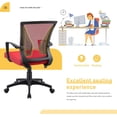 thumbnail image 5 of Furniwell Office Chair Home Office Desk Chair Mid Back Mesh Desk Chair Ergonomic Lumbar Support Computer Chair Swivel Rolling Task Chair with Armrest (Red), 5 of 14