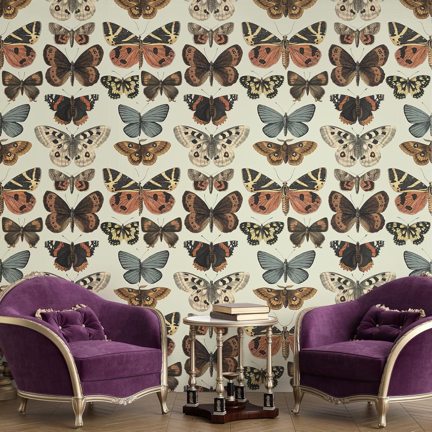 Butterfly wallpaper installation view