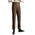 thumbnail image 6 of USNSM Men's Formal Business Dress Pants Urban Stylish High Rise Buckle Suit Pants Pleat Front Straight Leg Trousers with Pockets Coffee XL, 6 of 7