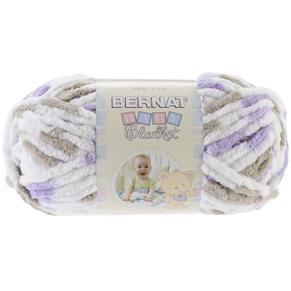Bernat Baby Blanket Yarn - Little Lilac Dove Print, Multipack of 12