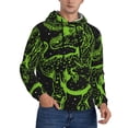 thumbnail image 2 of Pofeuu DINOSAUR IN SPACE Print Mens Casual Hooded Collar Drawstring Hoodies Pullover Sweatshirts Casual Long Sleeve Shirts-4X-Large, 2 of 7