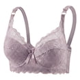 thumbnail image 2 of Feancey Lace Bras for Older Women Plus Size Underwire Bra Lightly Padded Push Up Bras Anti-Sagging High Support Everyday Brassiere Pink 42, 2 of 8