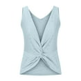 thumbnail image 6 of JIUKE Summer Eyelet Tank Tops for Women V Neck Loose Fitted Sleeveless Lightweight Comfy Tee Shirts Blue L, 6 of 7
