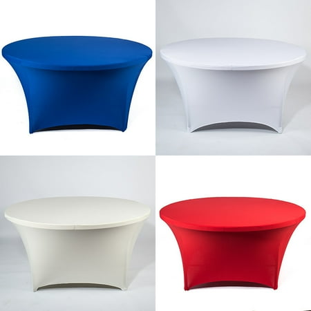

Touiyu Cocktail Spandex Fitted Tablecloth Stretch Round Cocktail Table Spandex Lycra Hotel Wedding Table Cloth