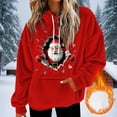 thumbnail image 6 of Fewfanhot Sweatshirts for Women Funny Santa Claus Graphic Hoodie Trendy Warm Fuzzy Fleece Pullover Hoodie, 6 of 7