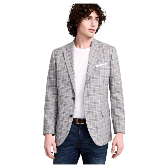 Nautica Mens Modern fit Sport Coat Blazer 38 R Light Gray Plaid