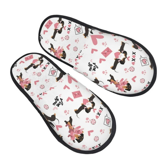 House Slippers for Women Men - Dachshund Dog Puppy No.1027 Lightweight House Shoes Fuzzy Slippers, Soft Slip-On Cozy House Slippers for Woman Indoor Outdoor