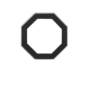 Double Pane Octagon Window 18" Black Vinyl DP50 Argon Gas Non-Opening Window Low-E Glass