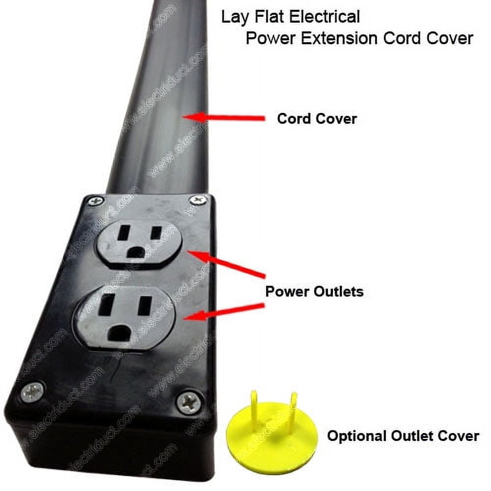 Electriduct Low Profile 16 Gauge 5 ft Gray 2 Outlets Extension Cord